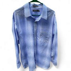 Daniel Cremieux Signature Collection Blue Plaid Long Sleeve Shirt Men’s XL